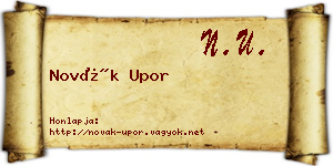 Novák Upor névjegykártya